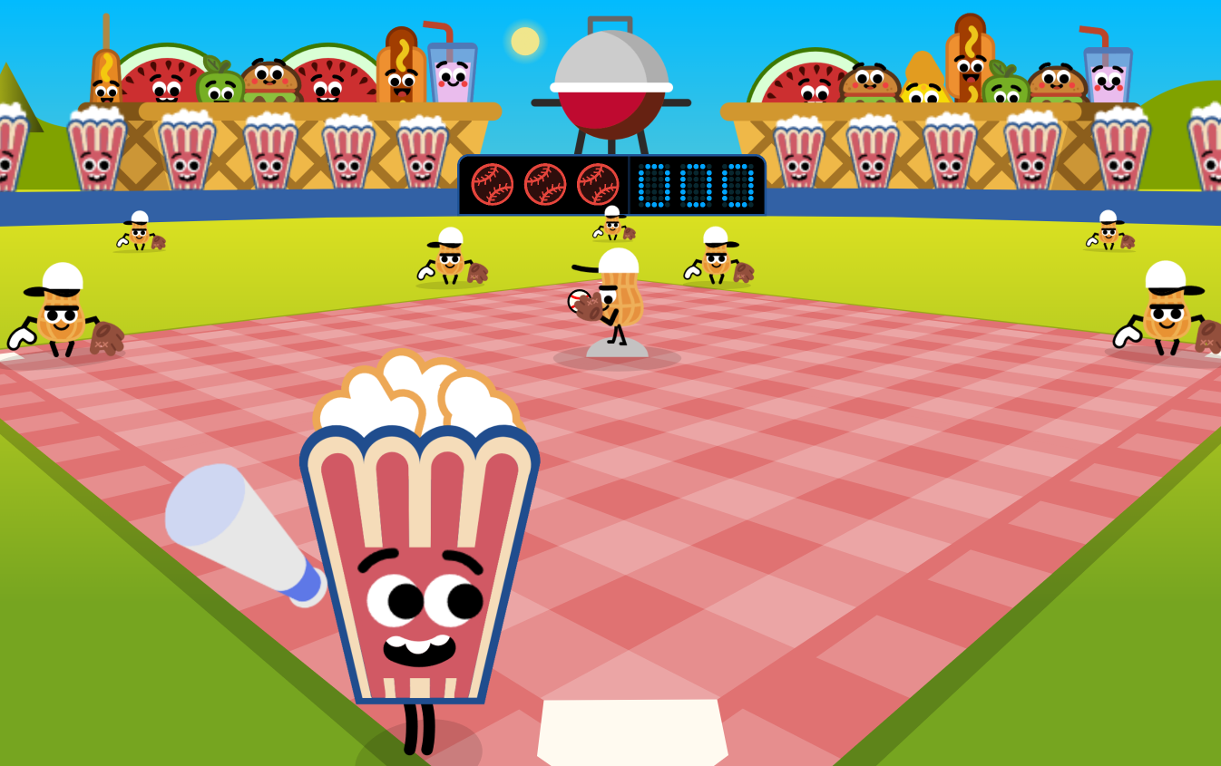 Play Doodle Baseball: Fun Google Doodle Game - Background